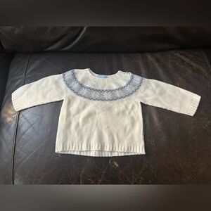 Cozy Cream and Blue Kids Sweater